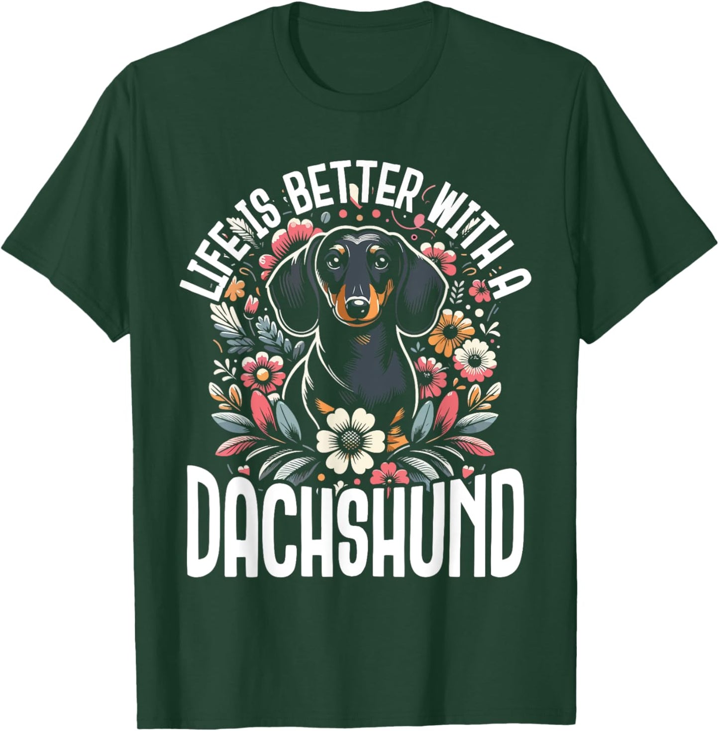 Dachshund Adorable Wiener Dog Sausage Paw Print Men Women T-Shirt - T-Shirt | Forest