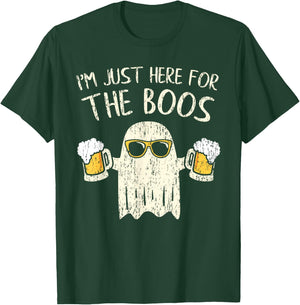 Im Just Here for the Boos Funny Gift Halloween Ghost T-Shirt - T-Shirt | Forest