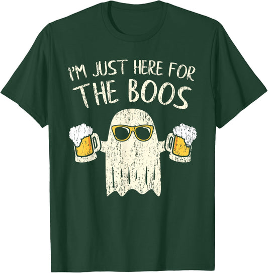 Im Just Here for the Boos Funny Gift Halloween Ghost T-Shirt - T-Shirt | Forest