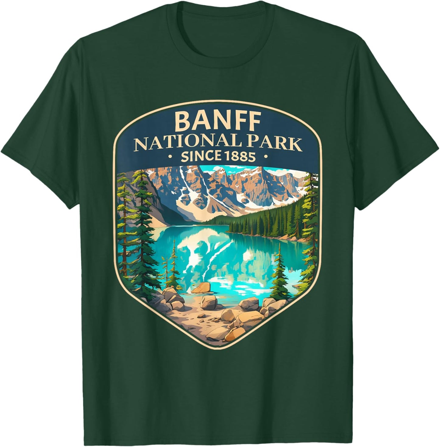Cool Banff National Park Canada Outdoor Camping Hiking T-Shirt - T-Shirt | Forest