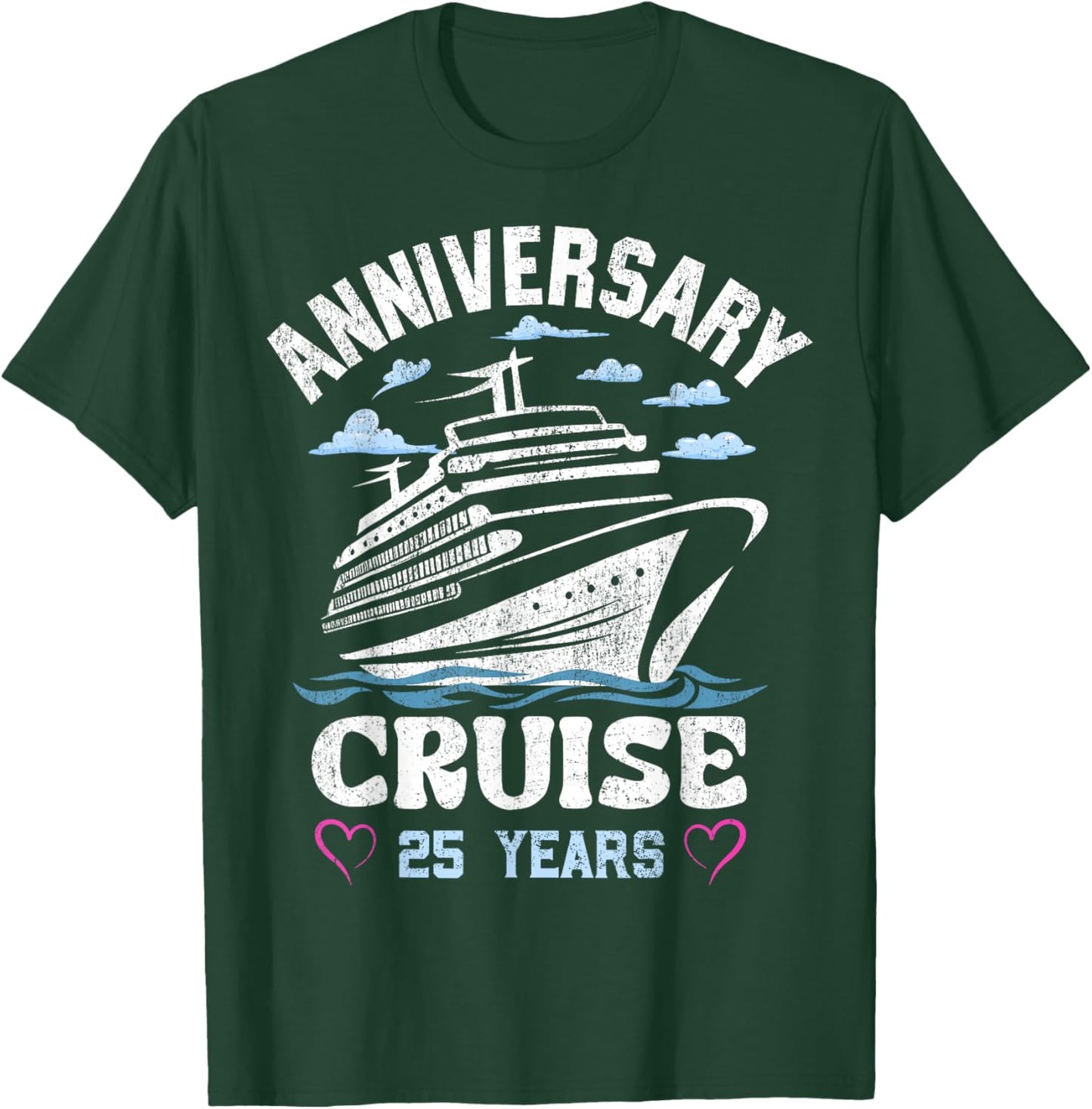 25 Years of Marriage 25th Wedding Anniversary Cruise T-Shirt - T-Shirt | Forest