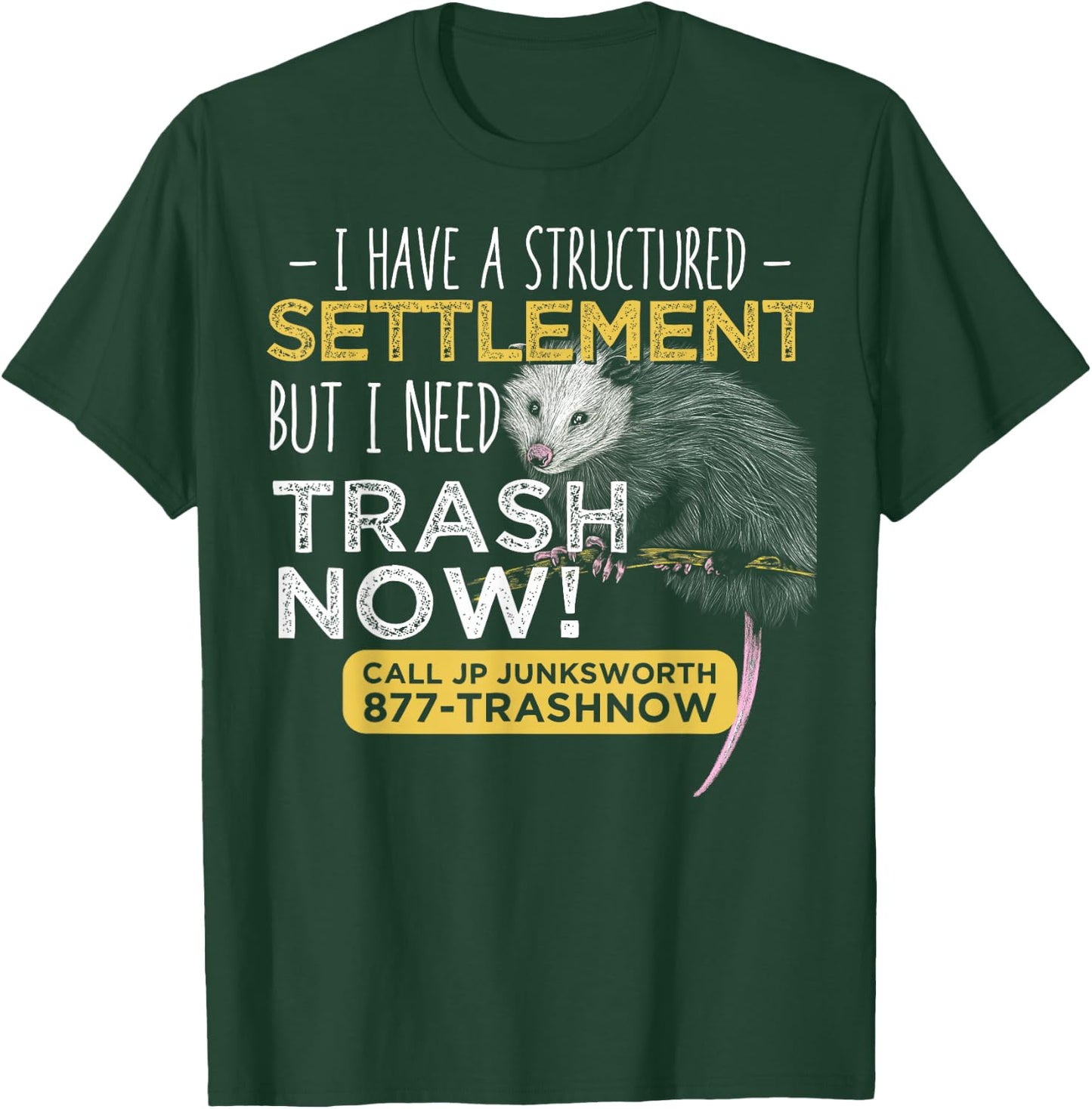 I Need Trash Now Opossum Animal Scream Possum Humor T-Shirt - T-Shirt | Forest