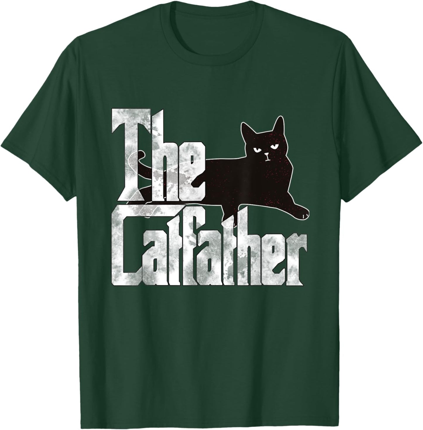 Cat Dad The Catfather Lazy Black Cat Father Kitty Daddy Men Women T-Shirt - T-Shirt | Forest