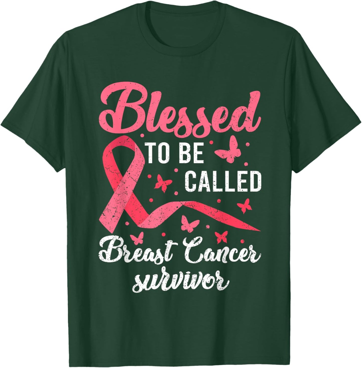 Blessed With Cancer Shirts, Pink Butterfly Breast Cancer T-Shirt - T-Shirt | Forest