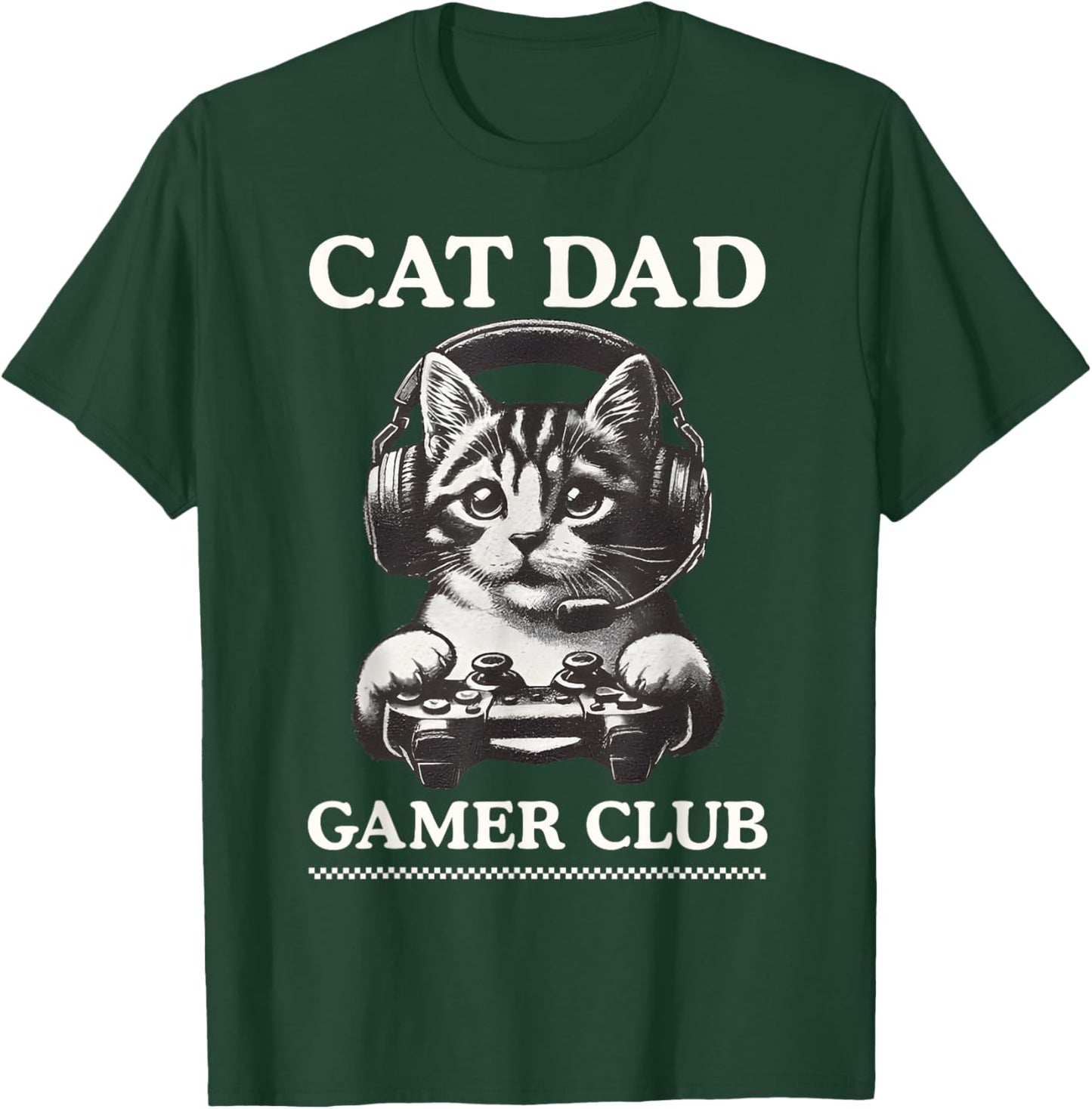 Cat Dad Gamer Club Video Games Gaming Cat Player Fathers Day Women T-Shirt - T-Shirt | Forest