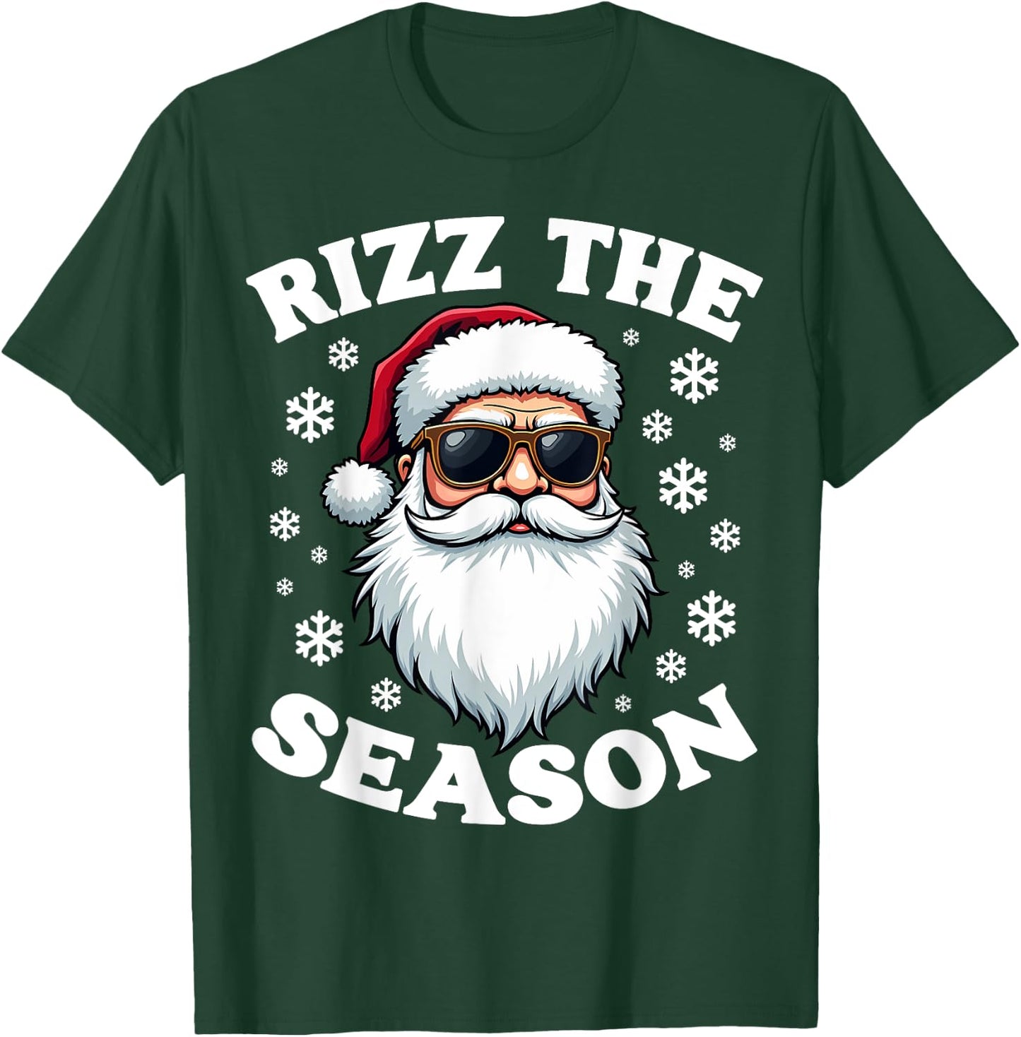 Rizz The Season Funny Christmas Charming Santa Silly Xmas T-Shirt - T-Shirt | Forest