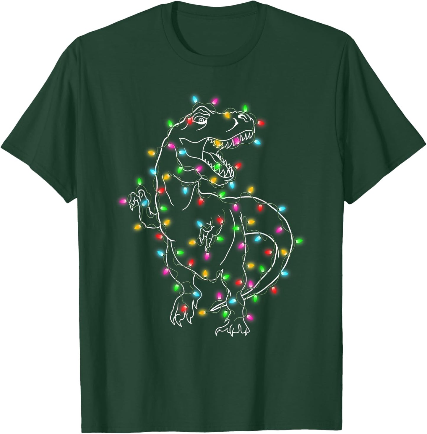 Dinosaur T-rex Tree Christmas Sweater Xmas Pet Dino Trex T-Shirt - T-Shirt | Forest