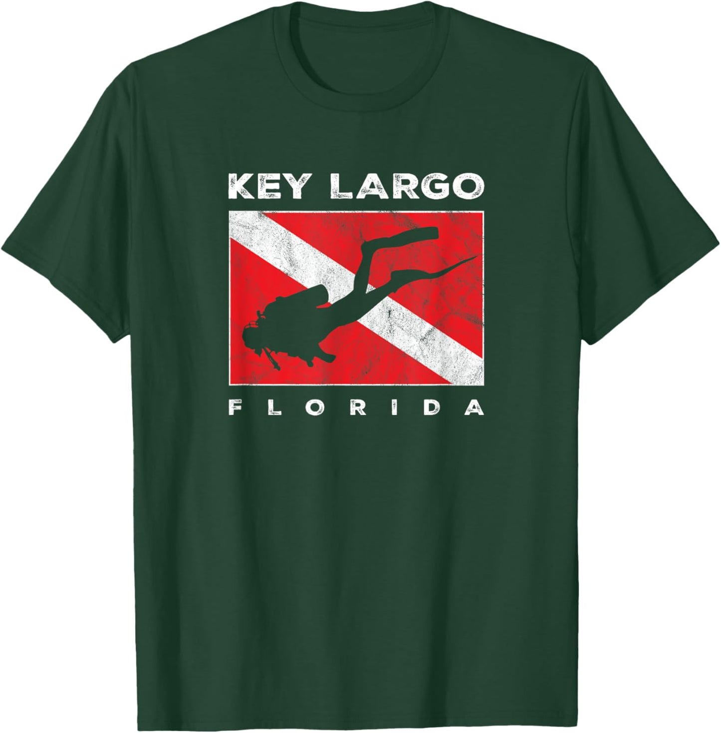Key Largo Florida Scuba Dive Flag Souvenir Retro T-Shirt - T-Shirt | Forest