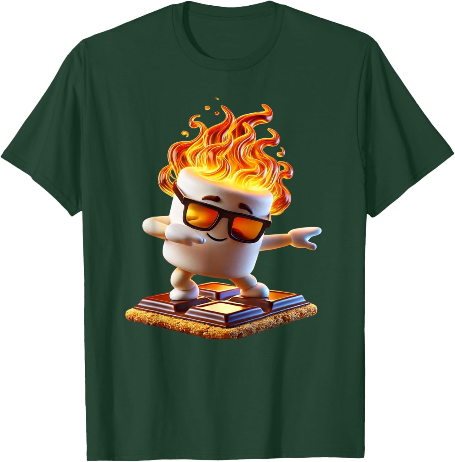 Dabbing Smore Marshmallow Cute Dab Dance Camping Camper Gift T-Shirt - T-Shirt | Forest