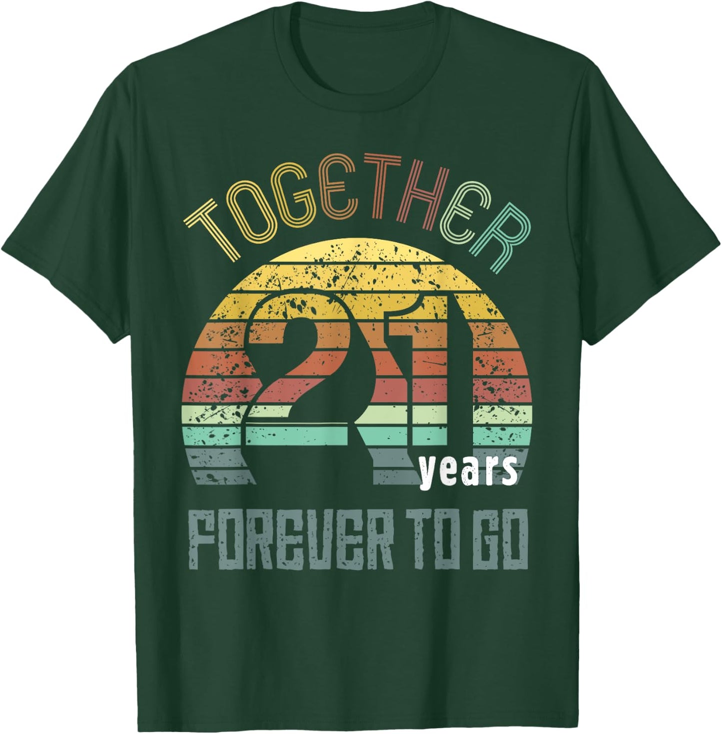 21st Years Wedding Anniversary Gifts For Couples Matching T-Shirt - T-Shirt | Forest