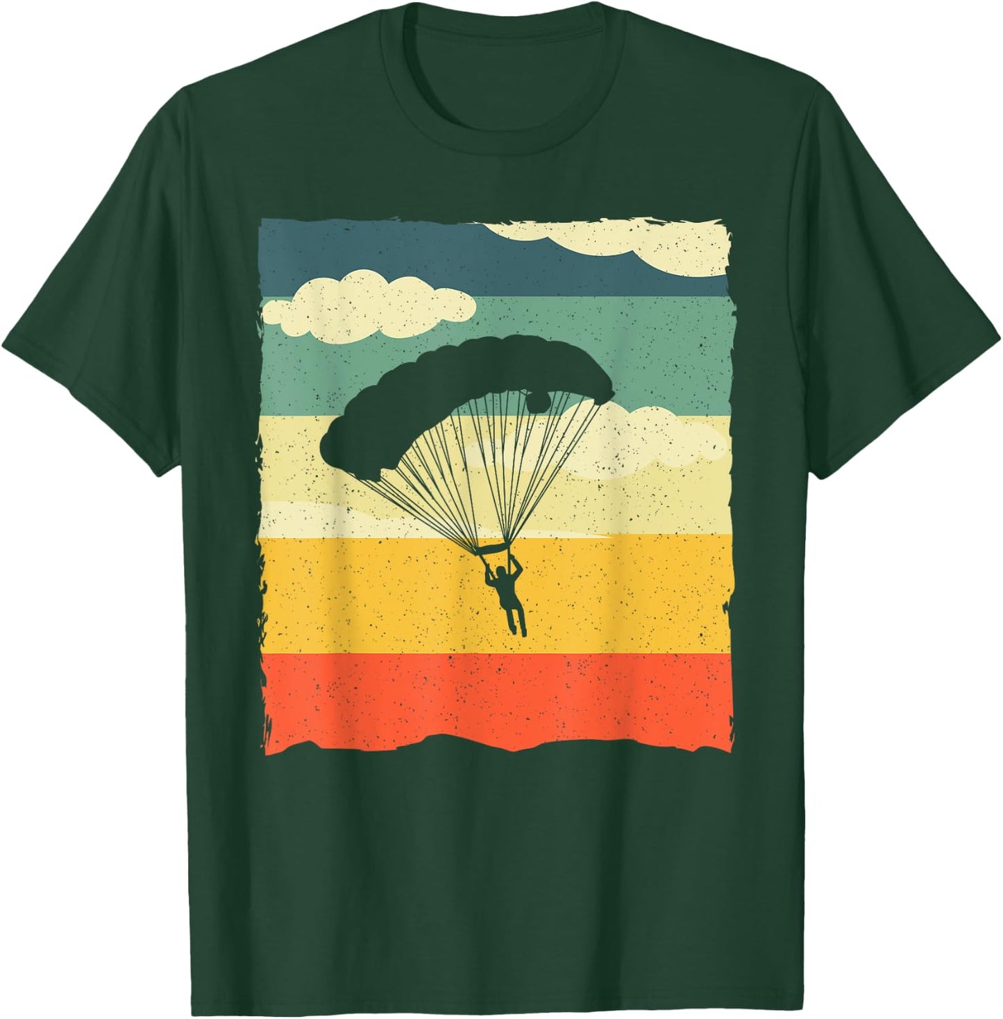 Skydiving Art Women Skydiver Paragliding Sky Diving T-Shirt - T-Shirt | Forest