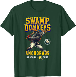 Anchorage Swamp Donkeys Retro Minor League Baseball Team T-Shirt - T-Shirt | Forest