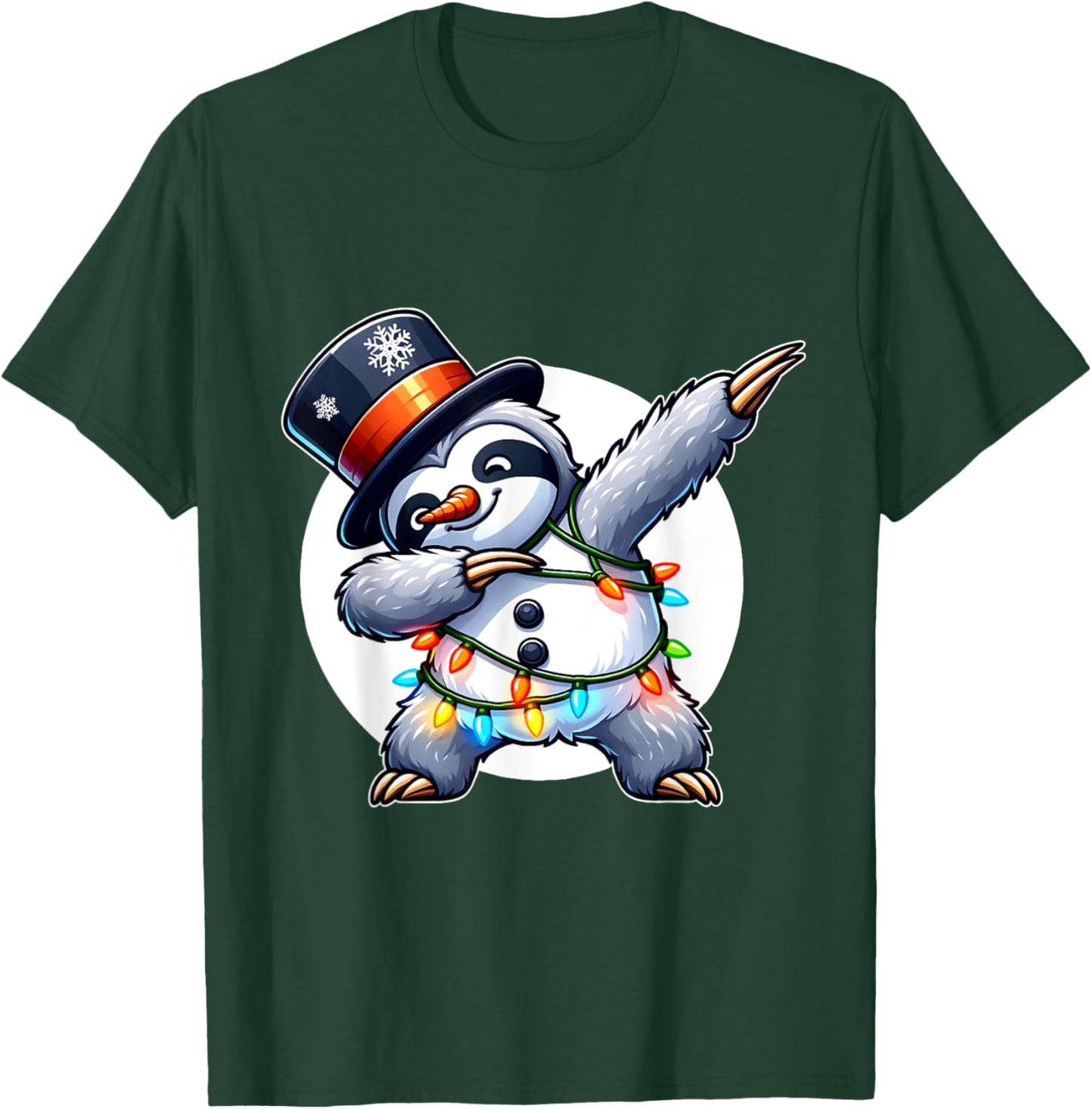 Dabbing Sloth Snowman Costume Christmas T-Shirt - T-Shirt | Forest