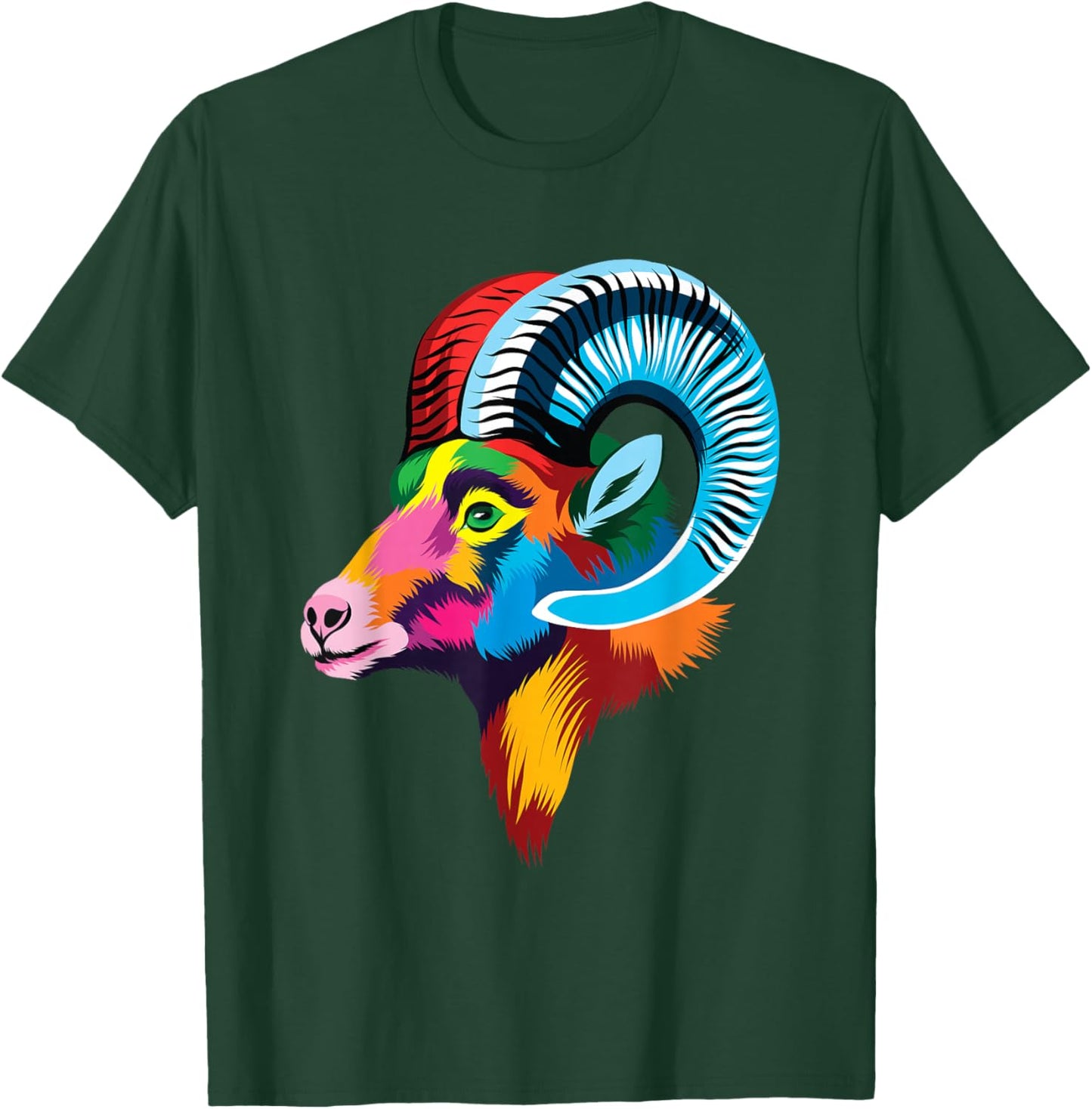 colorful bighorn sheep ram head for lovers Big Horn Mountain T-Shirt - T-Shirt | Forest
