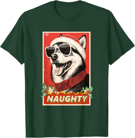 Funny Alaskan Klee Kai Christmas Naughty T-Shirt - T-Shirt | Forest
