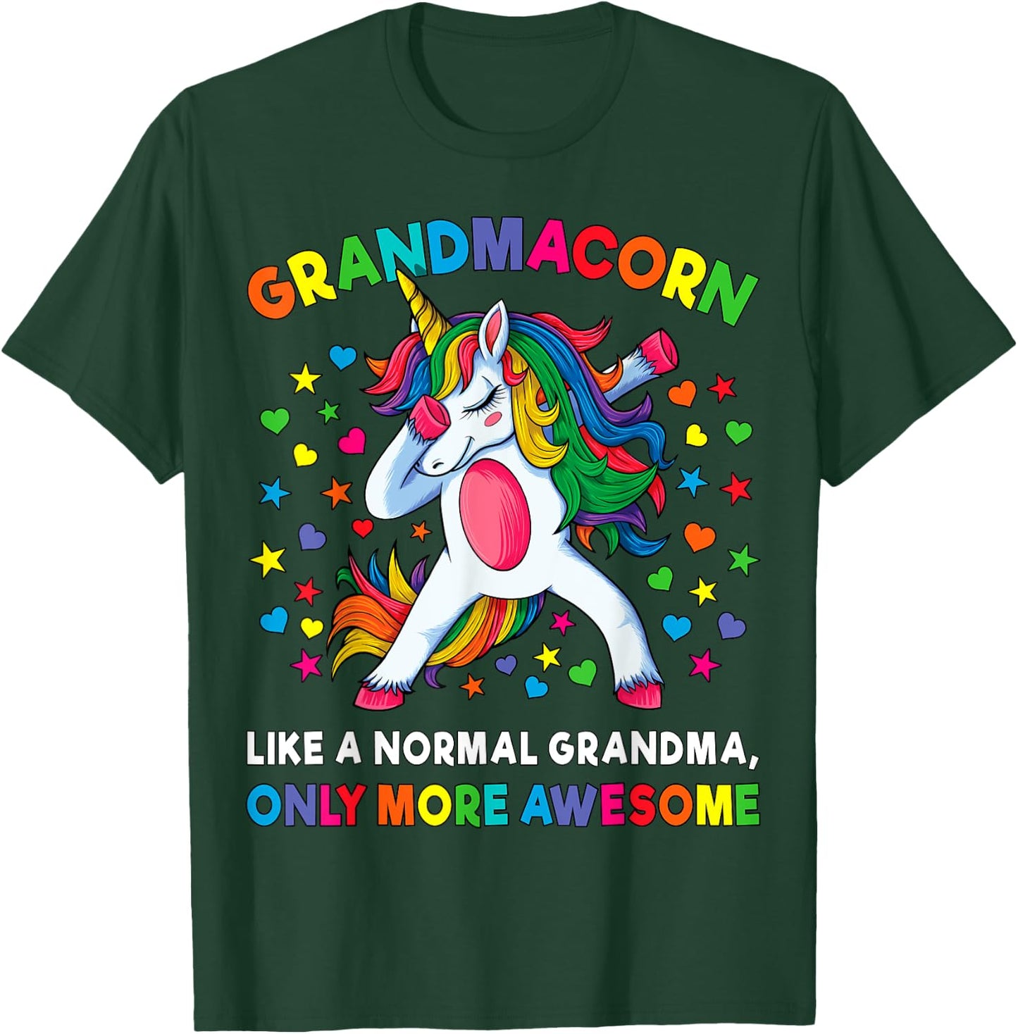 Grandmacorn Like A Grandma Only Awesome Dabbing Unicorn T-Shirt - T-Shirt | Forest