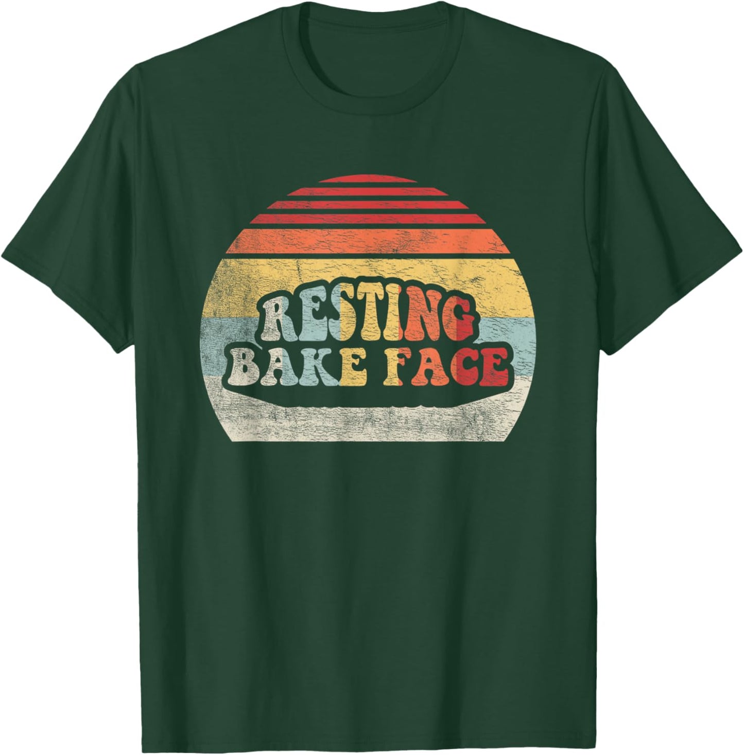 Retro Funny Baking Shirt Gifts Resting Bake Face Funny Baker T-Shirt - T-Shirt | Forest