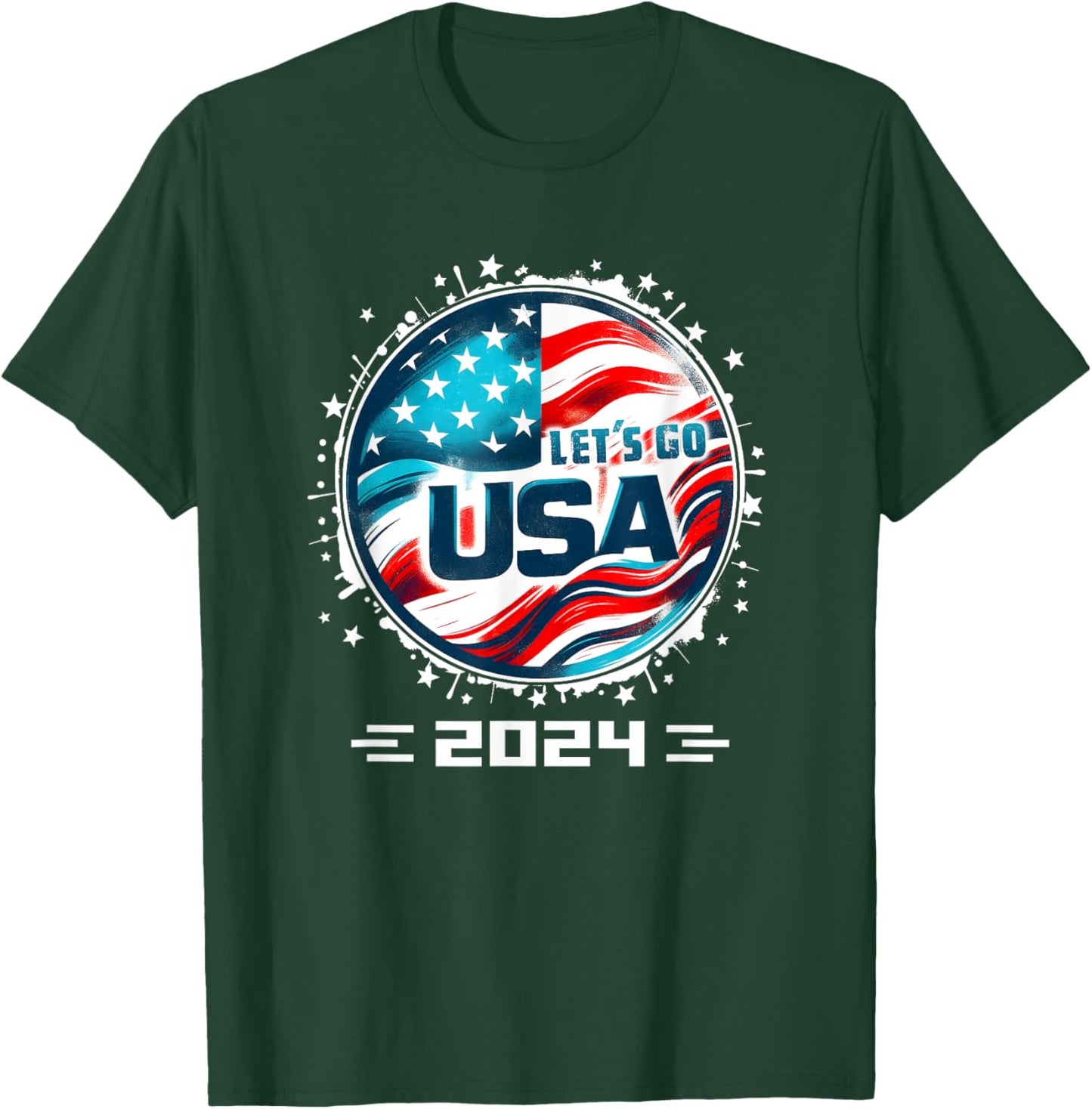 USA 2024 Go United States Sport USA Team 2024 USA T-Shirt - T-Shirt | Forest