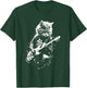 Distressed Cat Playing Guitar Punk Rock & Roll Vintage Women Kids T-Shirt - T-Shirt | Forest