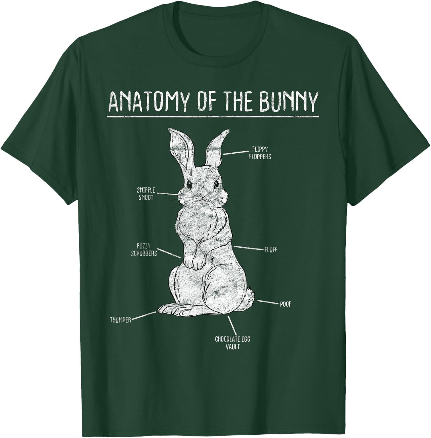 Rabbit Anatomy Bunny Lover Animal Pet Owner Gift T-Shirt - T-Shirt | Forest