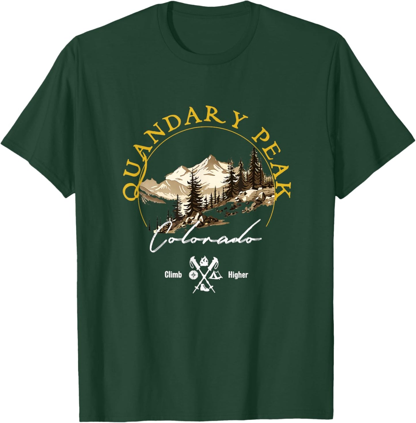 Quandary Peak Retro Vintage Apparel - Quandary Peak Souvenir T-Shirt - T-Shirt | Forest