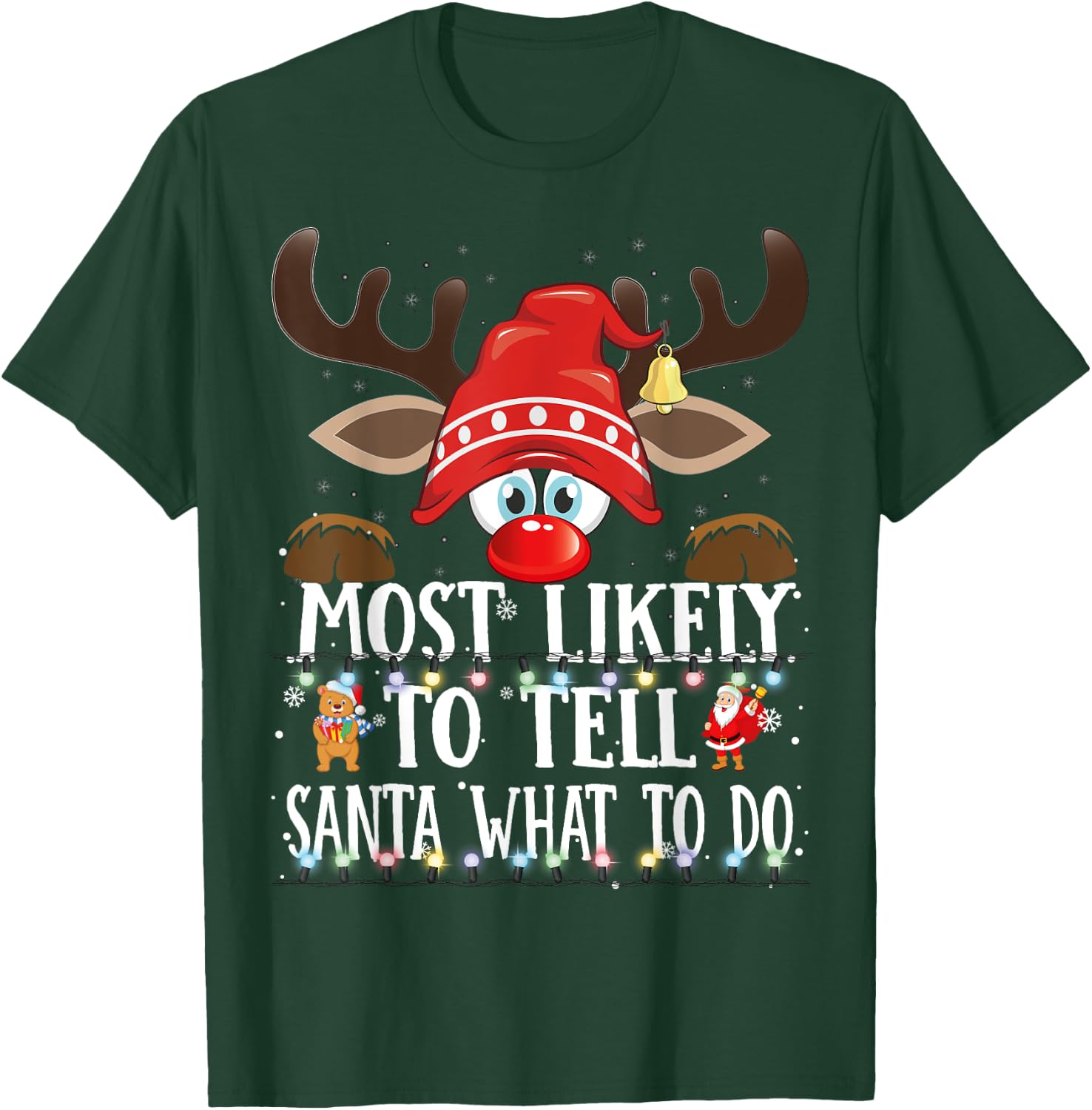 Christmas Matching Most Likely to Tell Santa What to Do PJS T-Shirt - T-Shirt | Forest