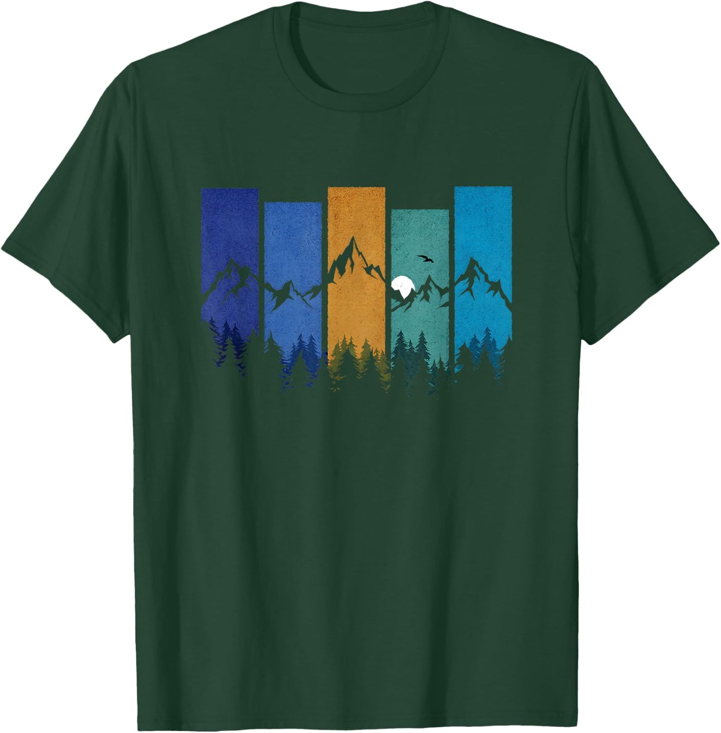 Trees Mountains Moon Adventure Outdoor Wildlife Forest T-Shirt - T-Shirt | Forest