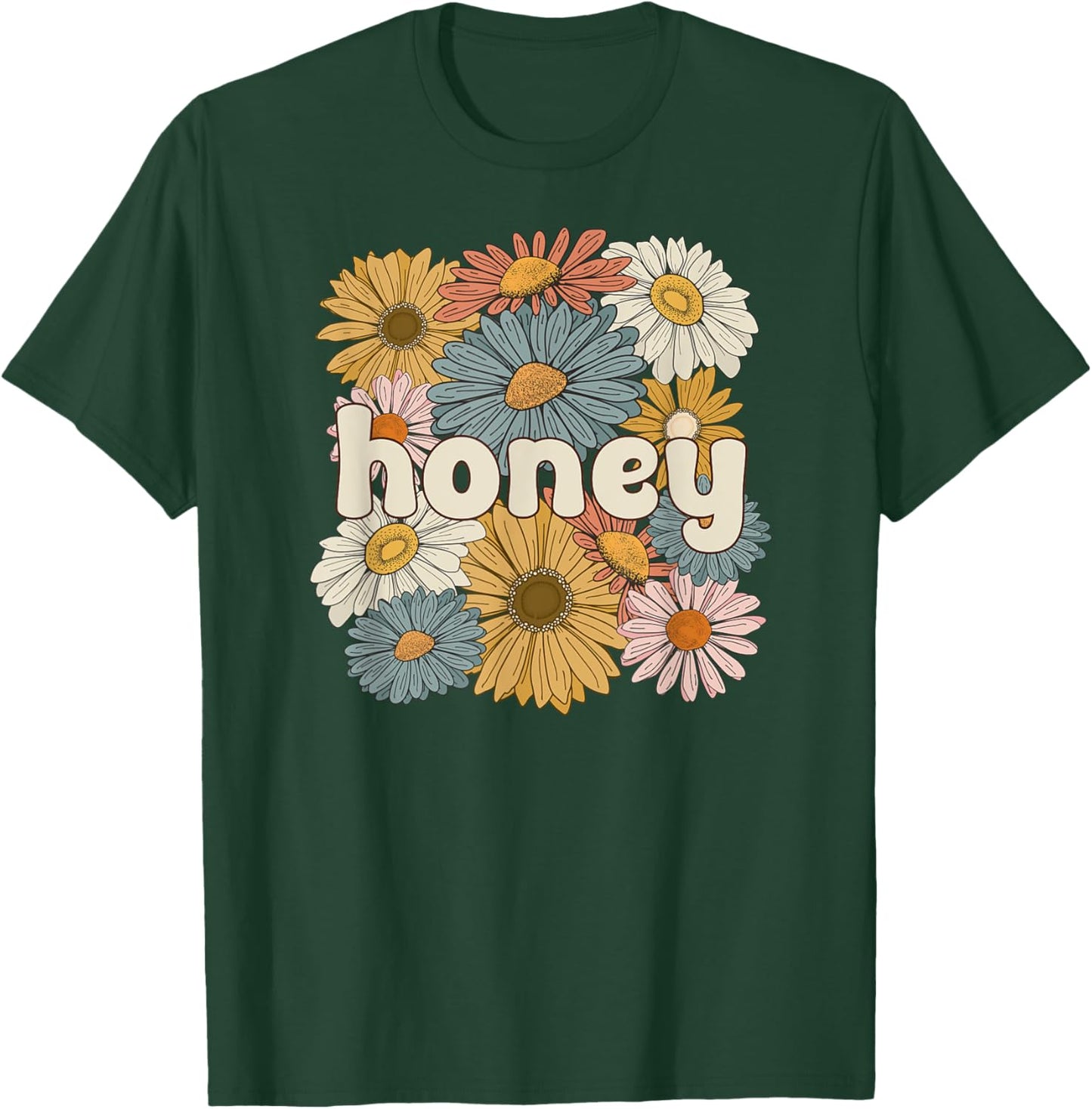 Groovy Honey Grandmother Flowers Honey Grandma T-Shirt - T-Shirt | Forest