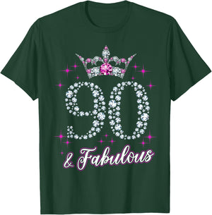 90 And Fabulous 1929 90Th Birthday Gift T-Shirt - T-Shirt | Forest