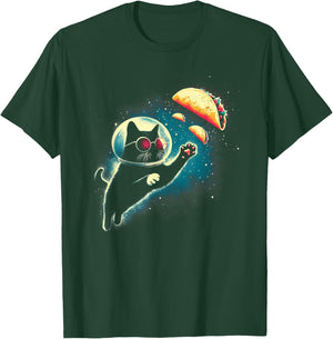 Cat In Space Grabs Tacos - Funny Kitten Space Taco Lover T-Shirt - T-Shirt | Forest