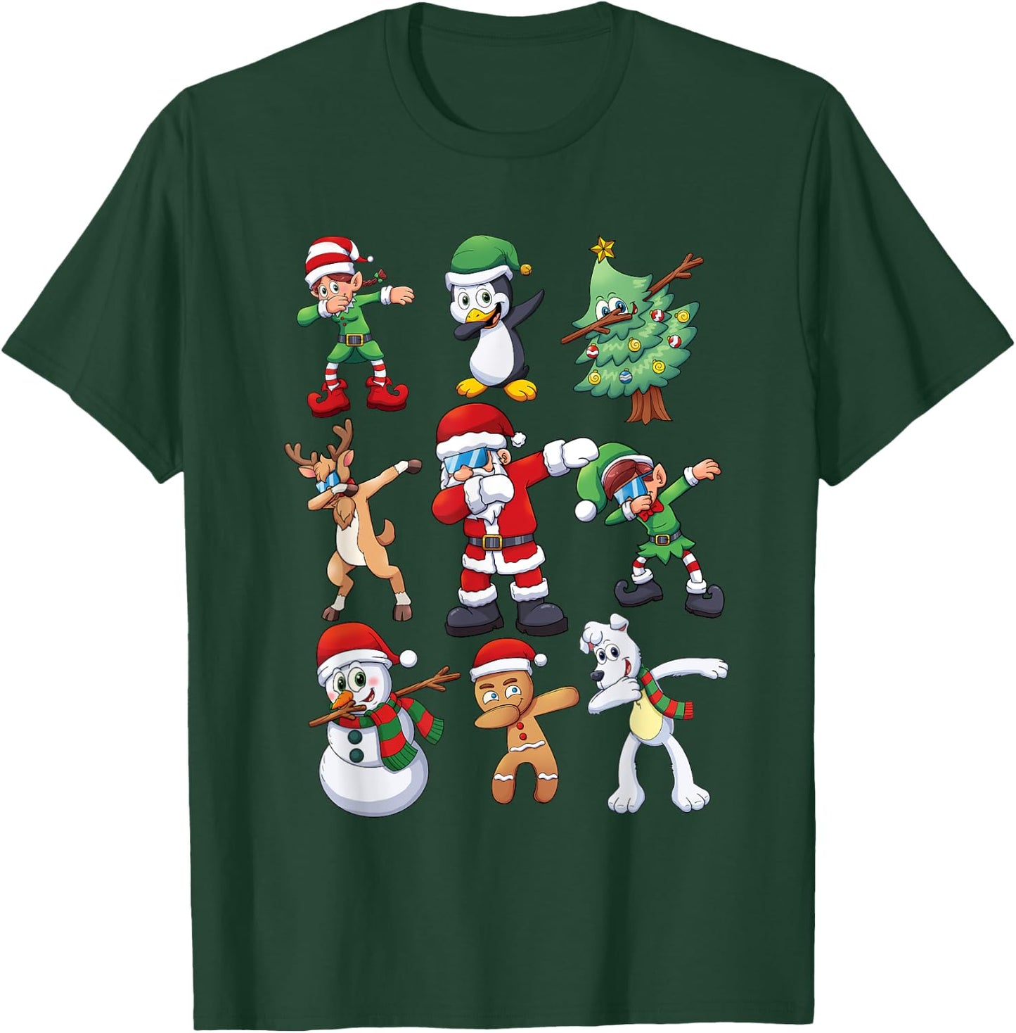 Christmas Shirt for Kids Boys Dabbing Santa Elves Xmas Gift T-Shirt - T-Shirt | Forest