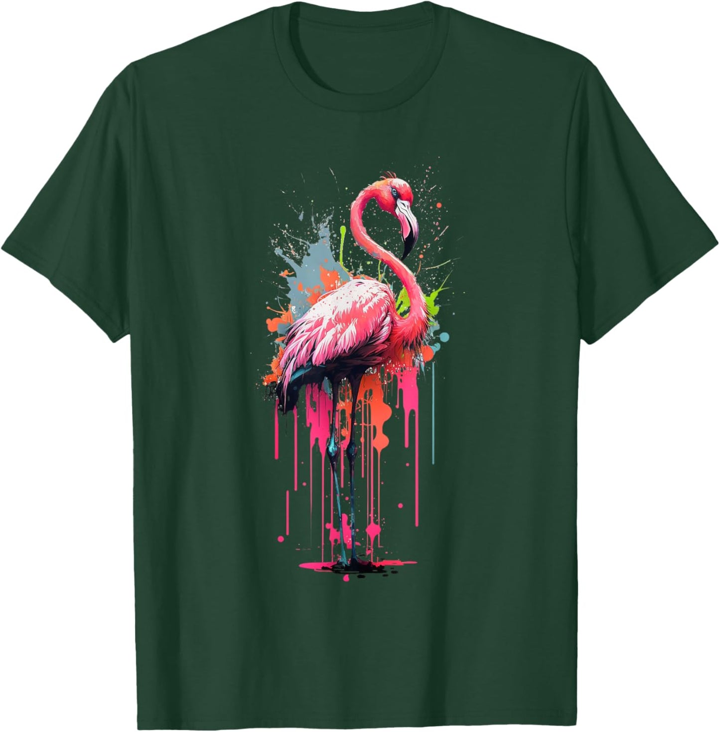 Girls Colorful Flamingo Bird Realistic Flamingo T-Shirt - T-Shirt | Forest