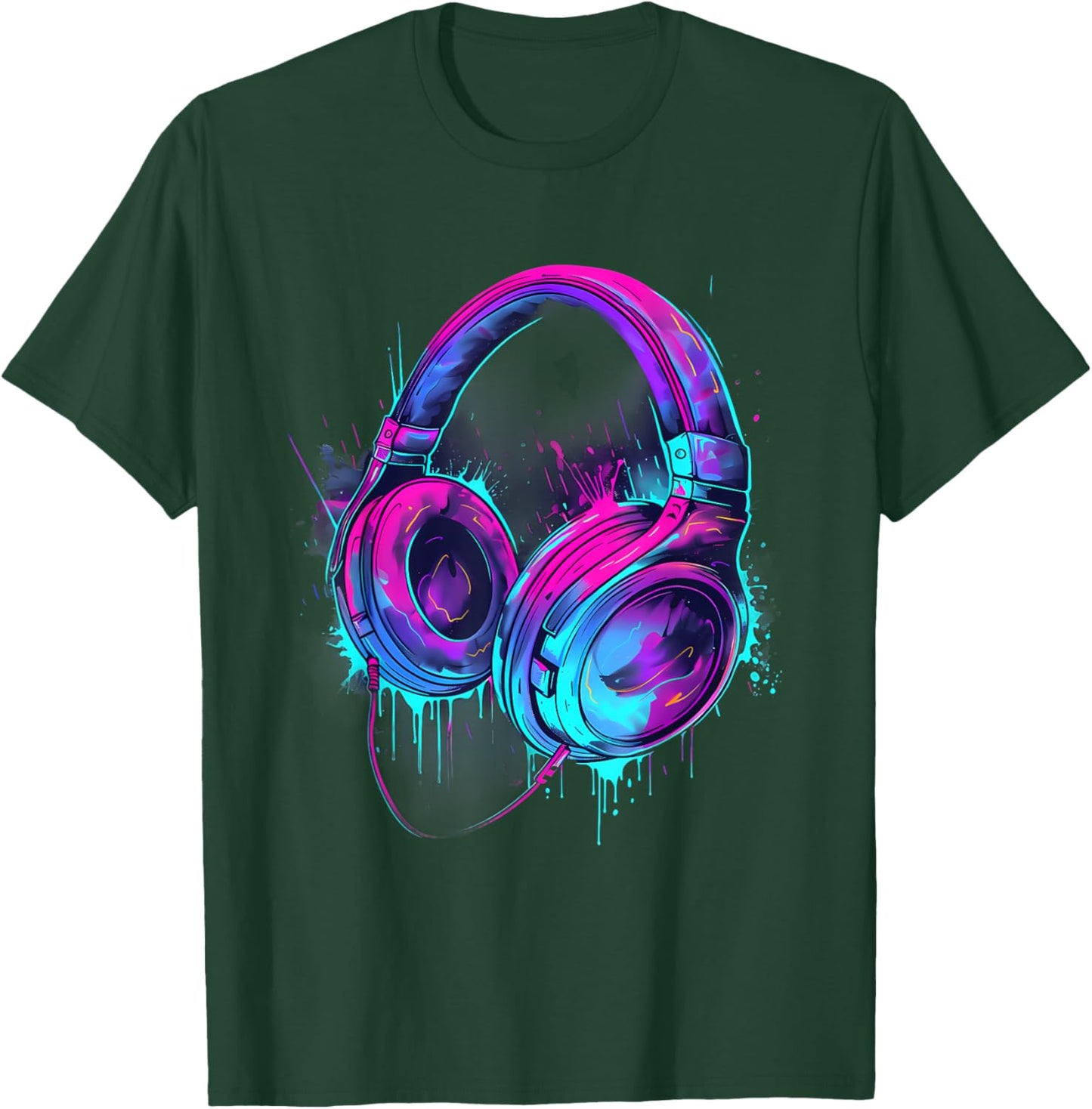Headphones Music DJ Music Lover Music Headphones EDM Splash T-Shirt - T-Shirt | Forest