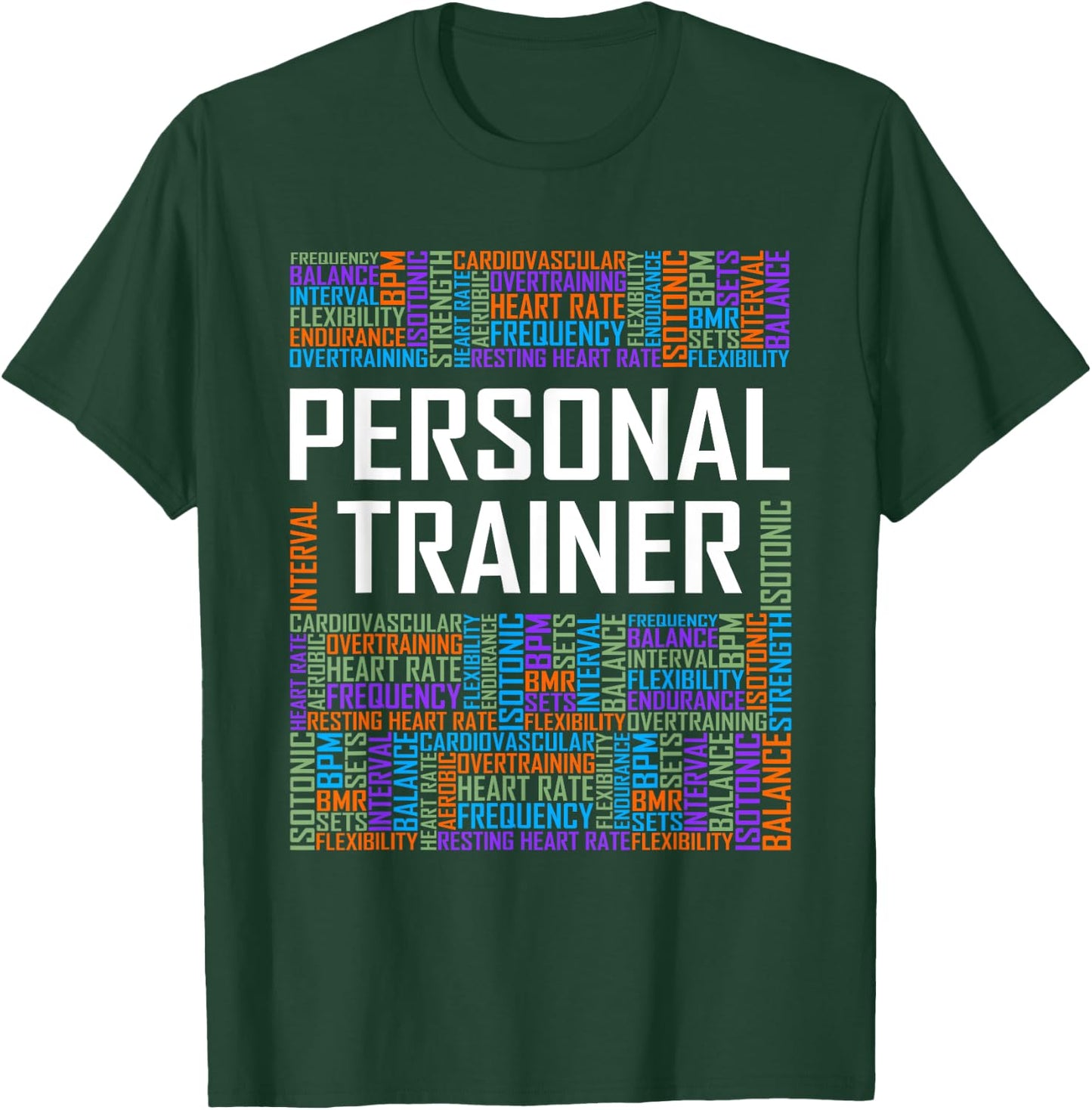 Funny Personal Trainer Words Gift Gym Coach Training Gifts T-Shirt - T-Shirt | Forest