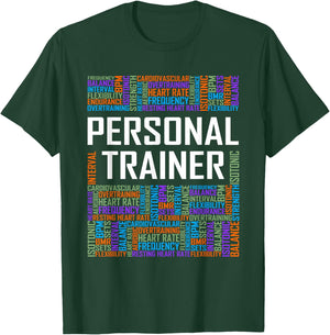 Funny Personal Trainer Words Gift Gym Coach Training Gifts T-Shirt - T-Shirt | Forest