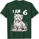 Kids 6 Years old 6 birthday Snow Leopards Boy girl Snow Leopard T-Shirt - T-Shirt | Forest