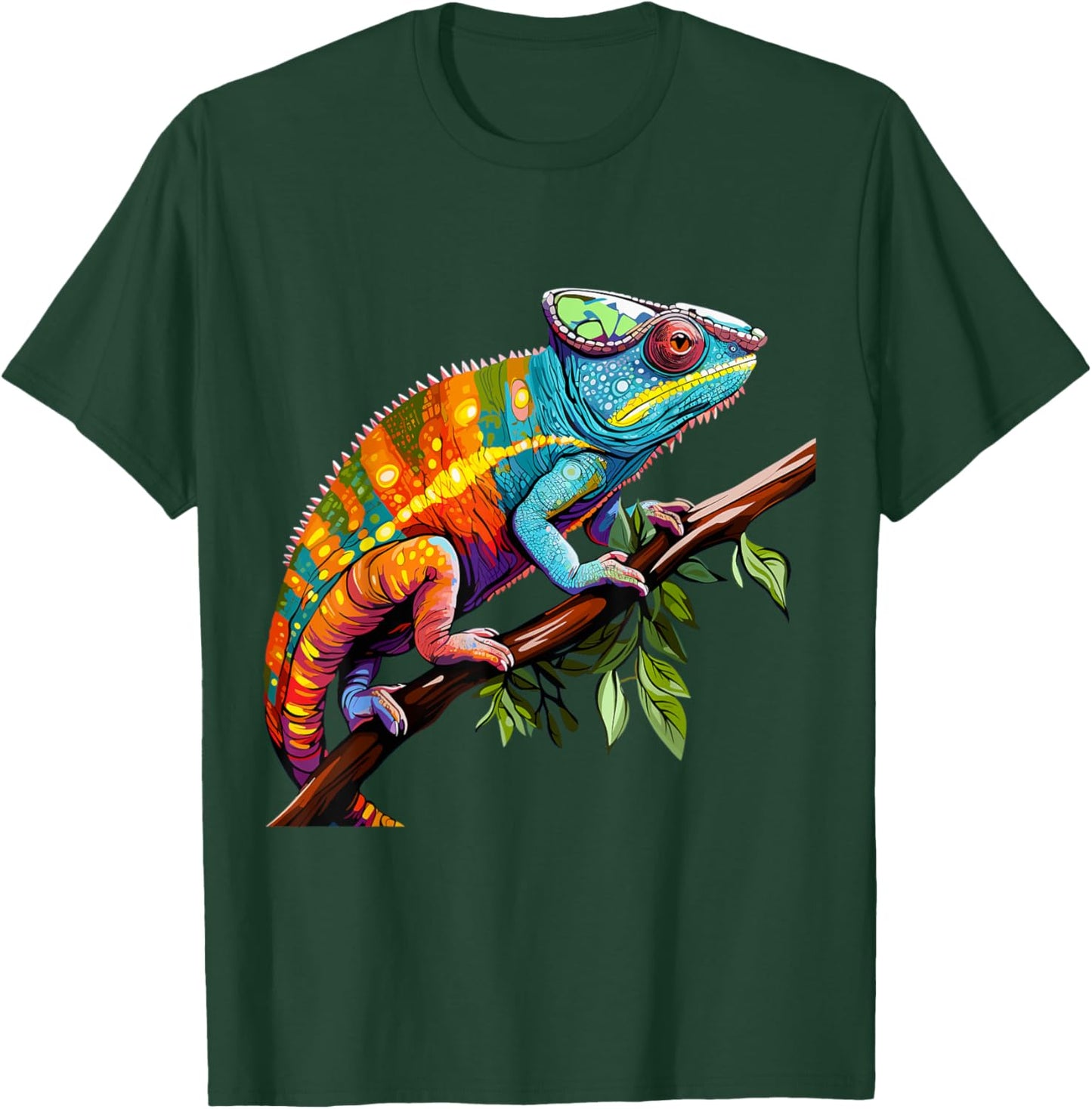 Chameleon Reptile Graphic T-Shirt - T-Shirt | Forest