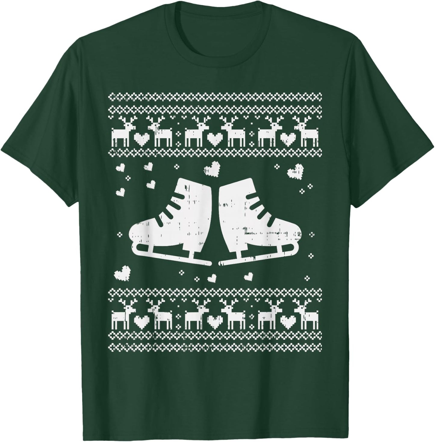 Ugly Christmas Ice Skater Shirt Skate Skating Shoe Girl Gift T-Shirt - T-Shirt | Forest