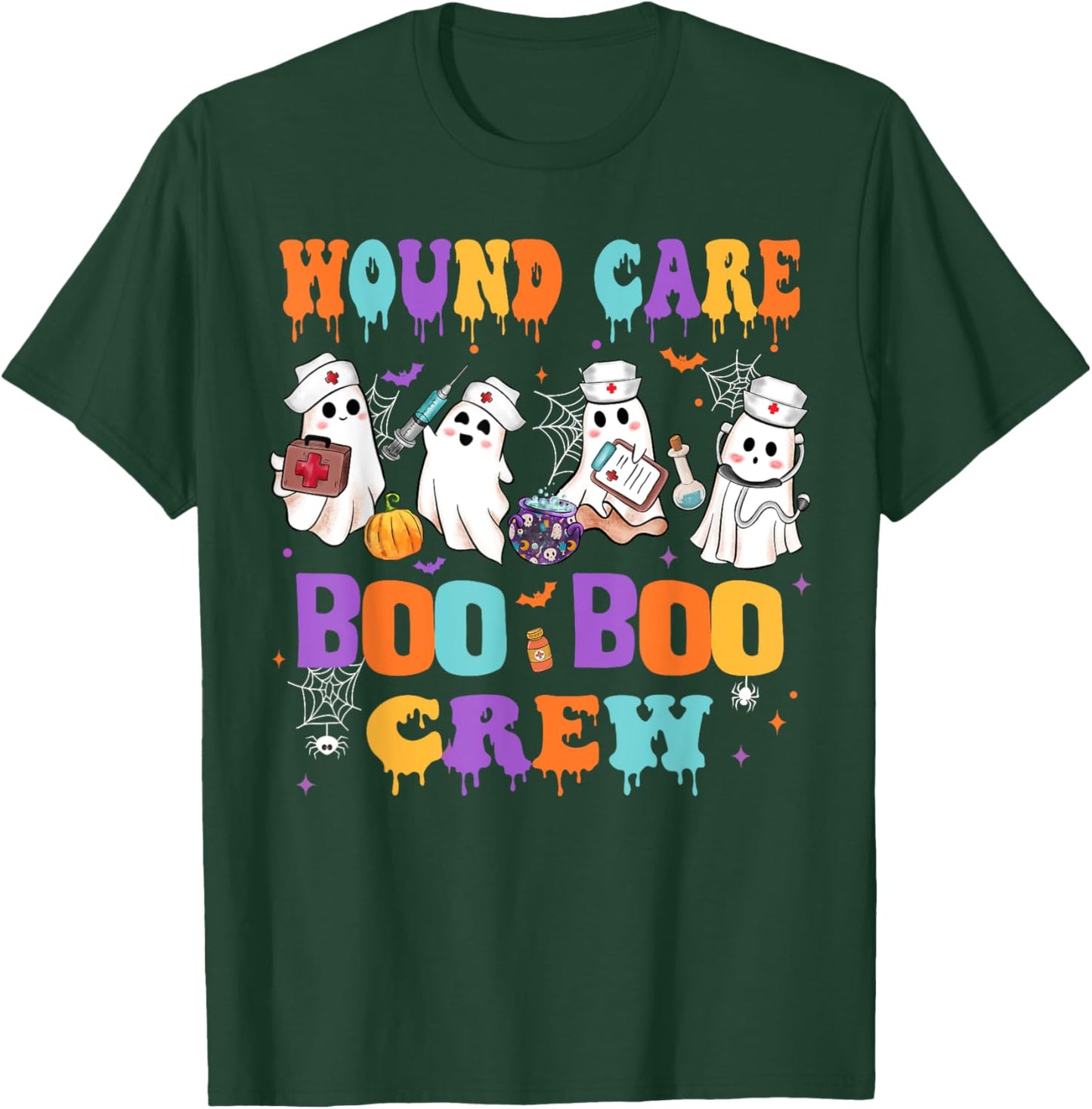 Wound Care Nurse Boo Boo Crew Nurse Halloween Squad Nurse T-Shirt - T-Shirt | Forest