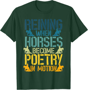 Sliding Stop Reining Horse Equestrian Western Riding T-Shirt - T-Shirt | Forest