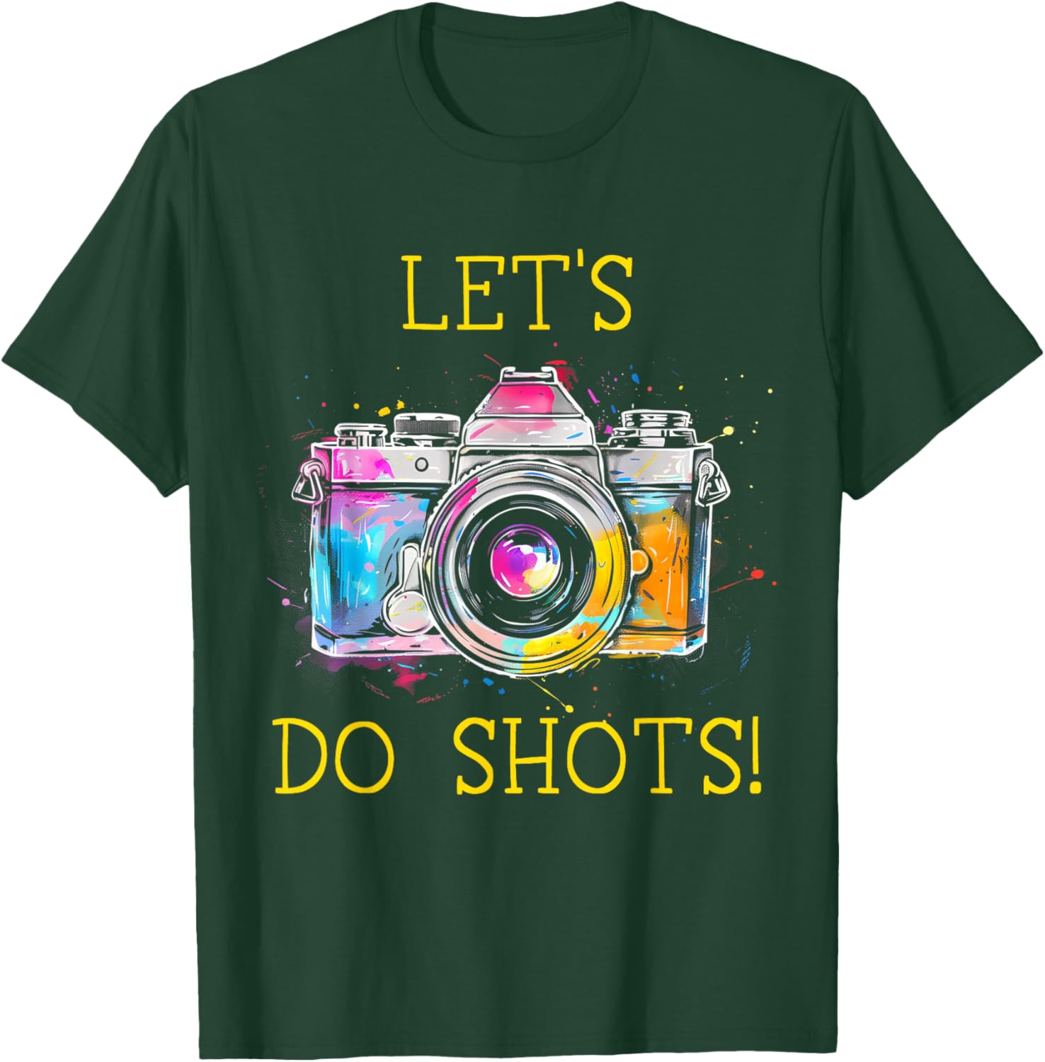 Photographer Let's Do Shots Camera Vintage Photography T-Shirt - T-Shirt | Forest