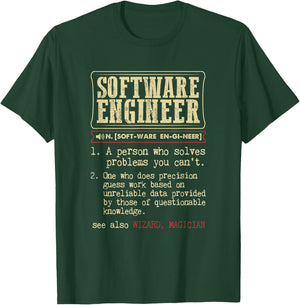 Software Engineer Gift Funny Dictionary Definition T-Shirt - T-Shirt | Forest