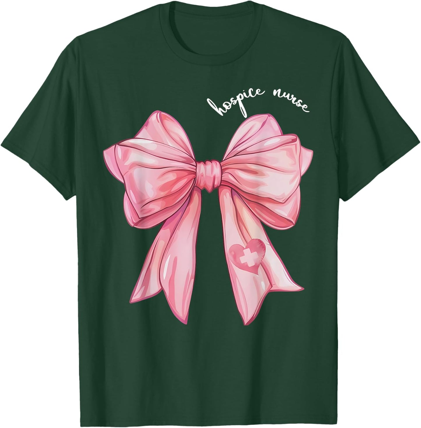 Coquette Bow Hospice Nurse Hospice Aide Palliative Care T-Shirt - T-Shirt | Forest
