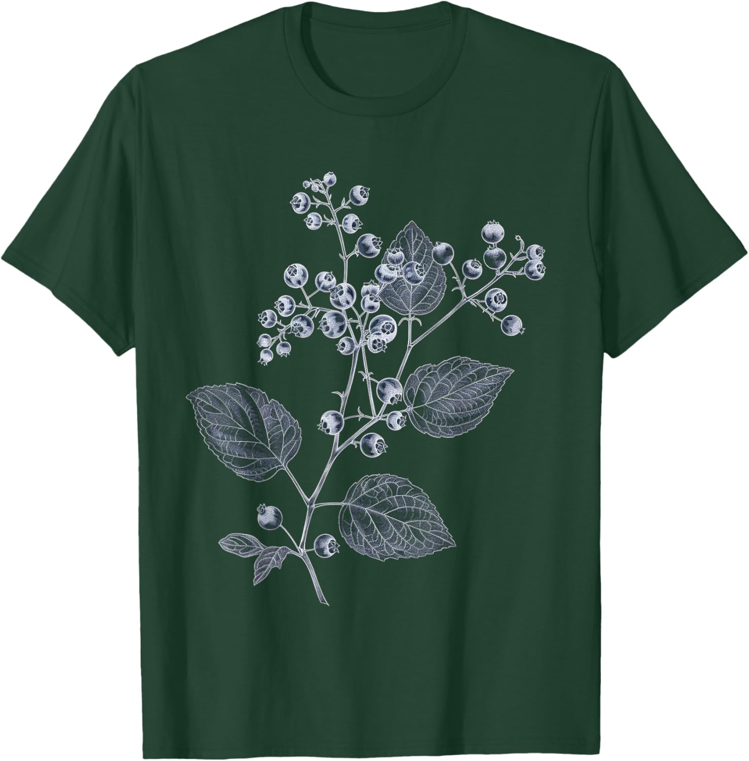 Blueberry Botanical Drawing T-Shirt - T-Shirt | Forest