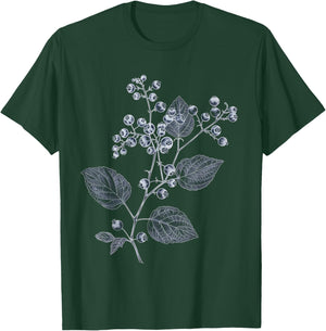 Blueberry Botanical Drawing T-Shirt - T-Shirt | Forest