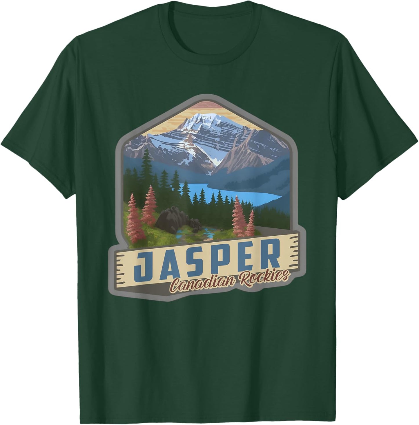 Jasper National Park Canadian Rockies US Parks Camping T-Shirt - T-Shirt | Forest