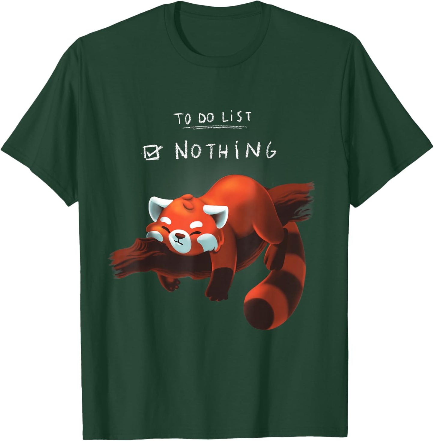 Red panda cute lazy animal To do list T-Shirt - T-Shirt | Forest