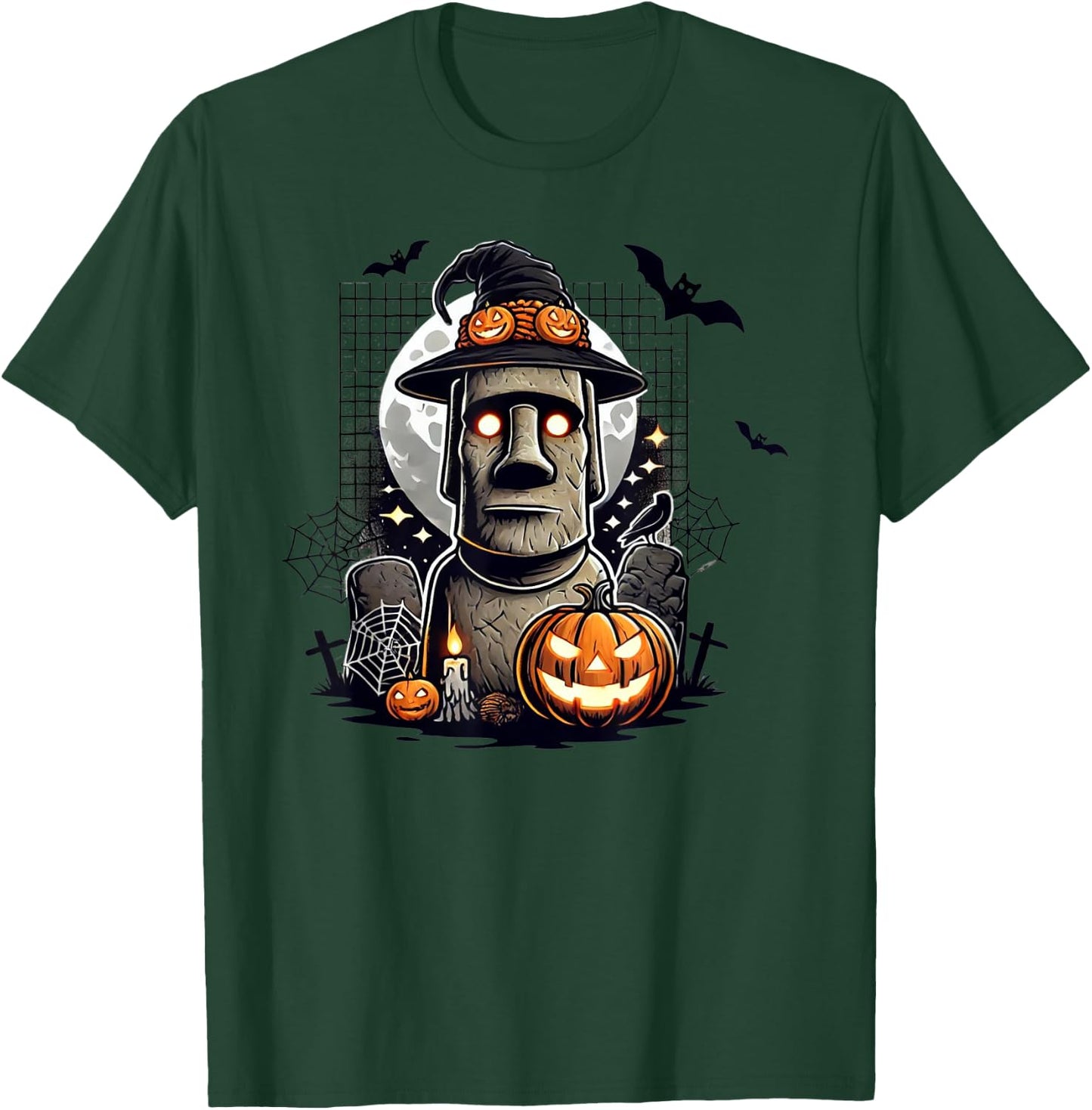 Halloween Moai Statue Ancient Culture T-Shirt - T-Shirt | Forest