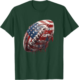 American Football Us Flag T-Shirt - T-Shirt | Forest