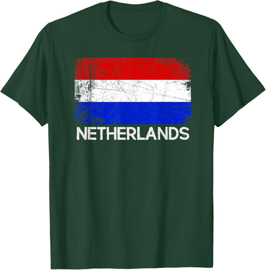 Dutch Flag | Vintage Made In The Netherlands Gift T-Shirt - T-Shirt | Forest